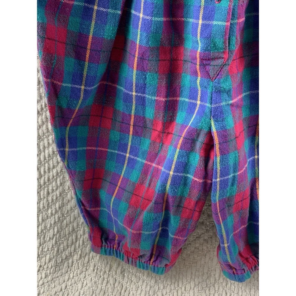 Vintage OshKosh Baby B'gosh Bubble Romper‎ 3-6 Mos Multi Color Block Plaid USA - Picture 5 of 16